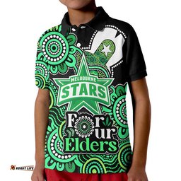 Melbourne Stars Cricket Kid Polo Shirt NAIDOC Torres Strait For Our Elders