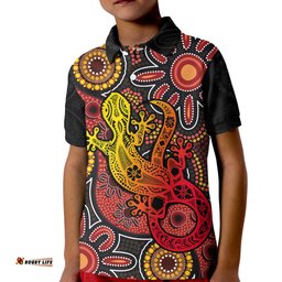 Custom PersonalisedAboriginal Lizard Polo Shirt KID