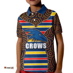 AFL - Crows Kid Polo Shirt Mix Dot Aboriginal