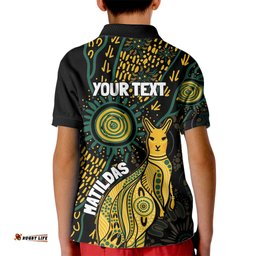 Australia Matildas Indigenous Kid Polo Shirt NAIDOC 2024 Keep The Fire Burning