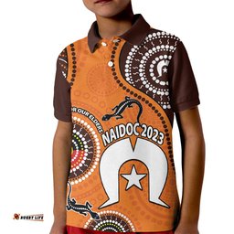 Custom PersonalisedNAIDOC Week Kid Polo Shirt Lizard Aboriginal