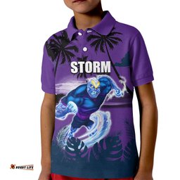 NRL Storm Kid Polo Shirt Summer Vibe Style