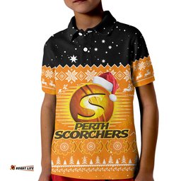 Perth Scorchers Cricket Polo Shirt KID Aboriginal Merry Christmas