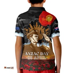 Australia ANZAC Day Kid Polo Shirt Lest We Forget Australian Army Corps