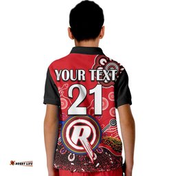 Custom Personalised Melbourne Renegades Kid Polo Shirt Cricket Indigenous Aboriginal Lizard Version