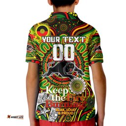 Custom NAIDOC Week 2024 Panthers Kid Polo Shirt Mascot Rugby