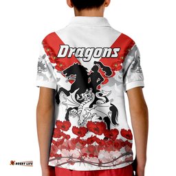 Dragons AnzacPolo Shirt KID We Will Remember Them