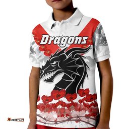 Dragons AnzacPolo Shirt KID We Will Remember Them