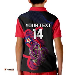 Custom Text And Number Aotearoa Netball Polo Shirt KID Waikato Bay of Plenty MagicANZ Premiership
