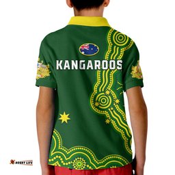 Australia Rugby Polo Shirt KID The Kangaroos Champions Pacific Indigenous