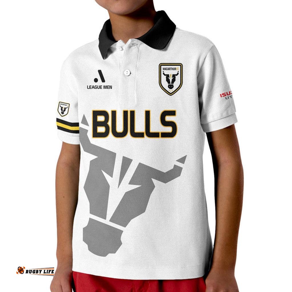 Custom Personalised Macarthur Soccer Kid Polo Shirt Bulls Football Club Establish March 2017