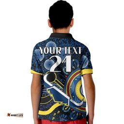 Custom Personalised Cowboys Rugby Kid Polo Shirt Aboriginal Dots Version