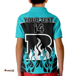 Custom Text And Number Brisbane Heat CricketPolo Shirt KID Simple Style