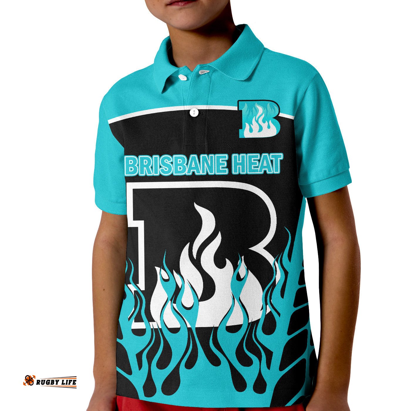 Custom Text And Number Brisbane Heat CricketPolo Shirt KID Simple Style