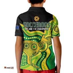 Australia Soccer Polo Shirt KID World Cup FootballSocceroos We Are Champions