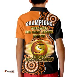 Perth Scorchers Cricket Polo Shirt KID We Are The Champions Aboriginal