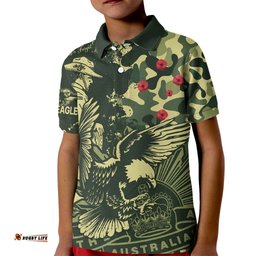 Custom Text And Number NRL ANZACSea Eagles Kid Polo Shirt Camouflage