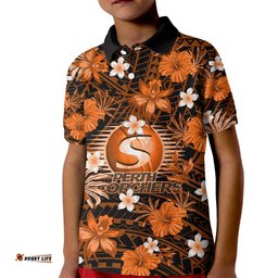 Australian Scorchers Cricket Kid Polo Shirt Baeuty Pacific Hibiscus and Polynesian Pattern