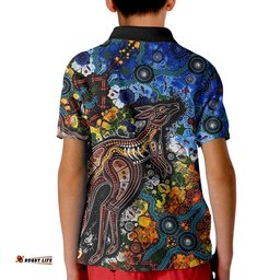 Kangaroos Indigenous Polo Shirt KID Australia
