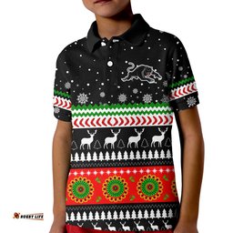 Custom Personalised Panthers Polo Shirt KID Penrith Christmas The Riff