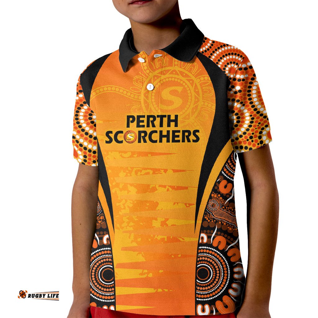 Made Tough Scorchers Custom Kid Polo Shirt Champions BBL13 Aboriginal Version