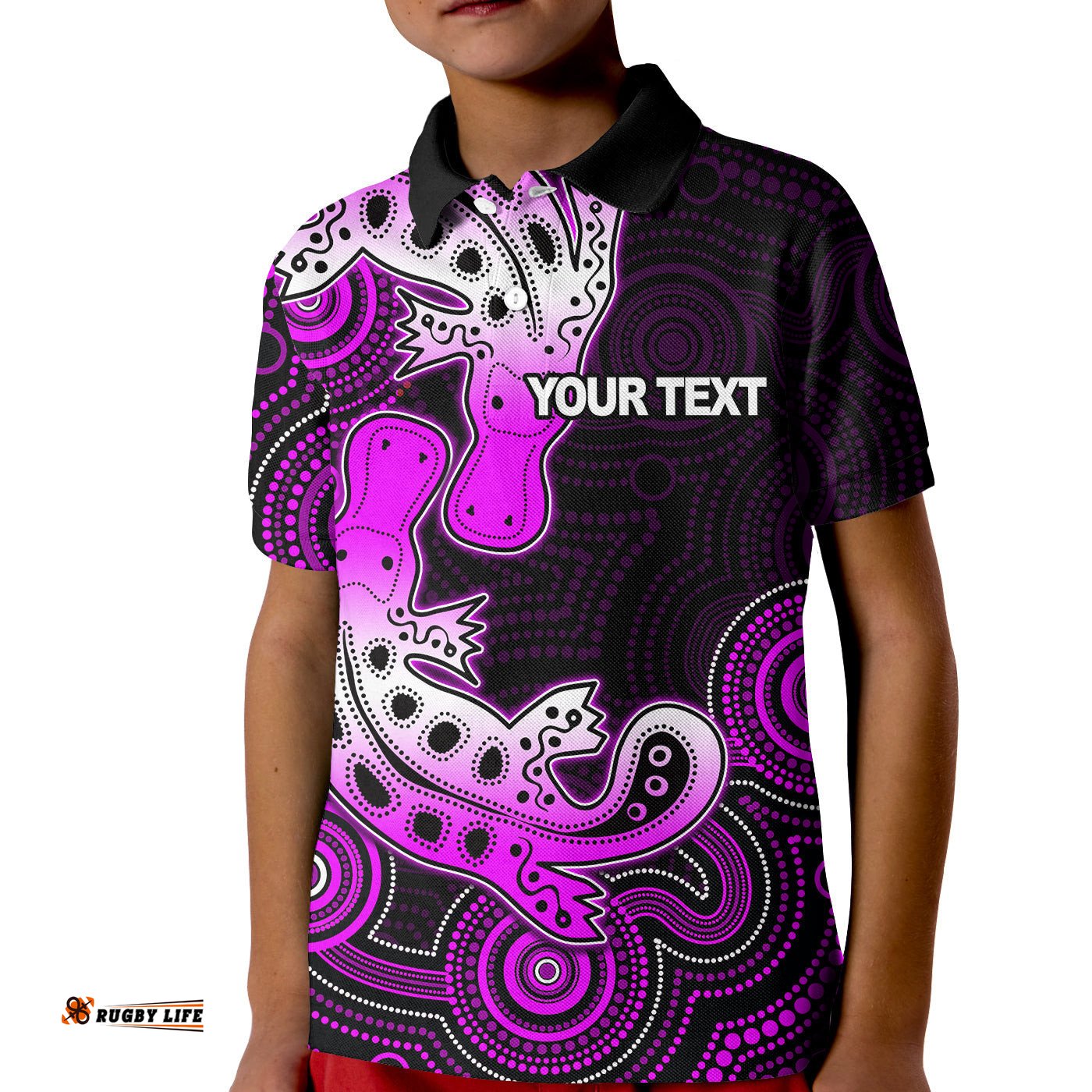 Custom PersonalisedAboriginal Platypus Polo Shirt KID Dot Patterns Style No.1
