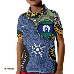 Torest Trait Islands Mix Aboriginal Pattern Kid Polo Shirt TS04