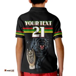 Custom Panther Premierships Kid Polo Shirt Go ChampionsBlack Simple Style