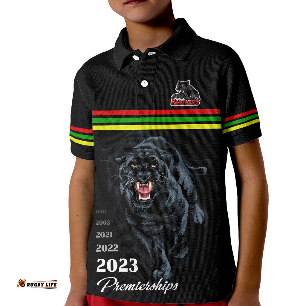 Custom Panther Premierships Kid Polo Shirt Go ChampionsBlack Simple Style