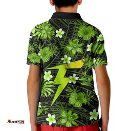 Australian Thunder Cricket Kid Polo Shirt Baeuty Pacific Hibiscus and Polynesian Pattern