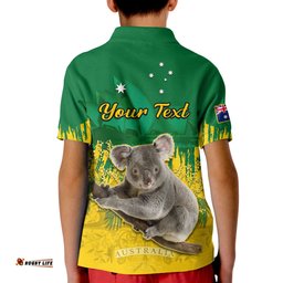 Custom Personalised Australia Day Polo Shirt KID Koala Sydney Opera House National Color
