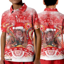 Australia Boomerang Indigenous Vibes Christmas Polo Shirt KID Original Style - Red