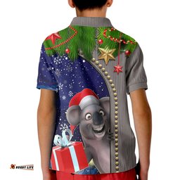 Christmas Polo Shirt Kids - Fun Koala Christmas-