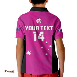 Custom Australia Soccer Kid Polo Shirt Matildas Go Champions - Pink