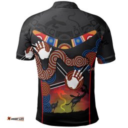 Kid Aboriginal Polo Shirt, Australian Boomerang and Snake Indigenous Art