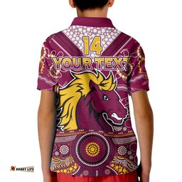 Custom Text And Number Broncos Rugby Polo Shirt KID Indigenous Pattern Artsy Ver.02