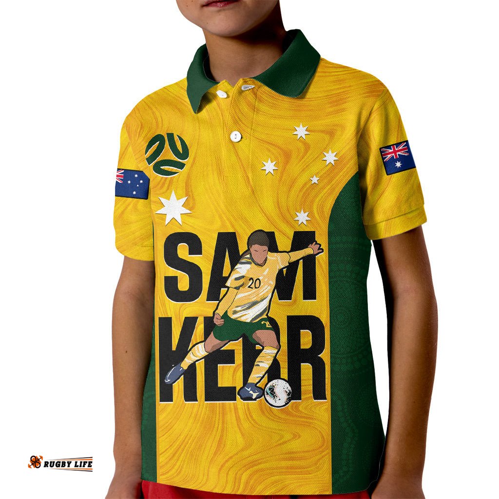 Australia Soccer Kid Polo Shirt Sam Kerr Matildas ProudWorld Cup Yellow