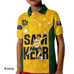 Australia Soccer Kid Polo Shirt Sam Kerr Matildas ProudWorld Cup Yellow