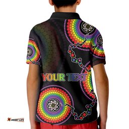 Personalised Australia LGBT Kid Polo Shirt Be You Do You Celebrate You Aboriginal Style