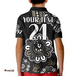 Custom Personalised AFL Collingwood Magpies Football Magpies 1892 Kid Polo Shirt