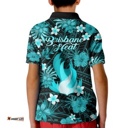 Australian Heat Cricket Kid Polo Shirt Baeuty Pacific Hibiscus and Polynesian Pattern