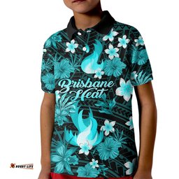 Australian Heat Cricket Kid Polo Shirt Baeuty Pacific Hibiscus and Polynesian Pattern