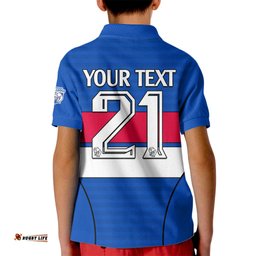 Custom Text And Number AFL Bulldogs Football Kid Polo Shirt Simple Style-