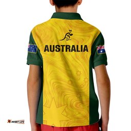 Australia Rugby Kid Polo Shirt Go Wallaroos Pacific Simple Version-