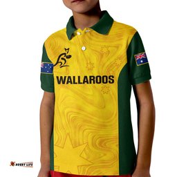 Australia Rugby Kid Polo Shirt Go Wallaroos Pacific Simple Version-
