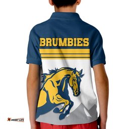 Brumbies Rugby Union Kid Polo Shirt Australia Silhouettes Of Horses