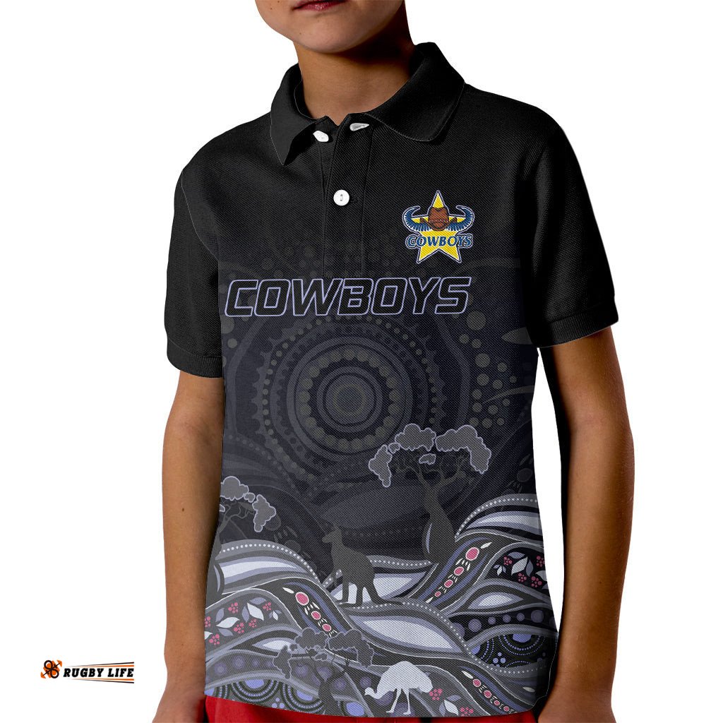 Custom Cowboys Rugby Kid Polo Shirt The Starry Night Indigenous