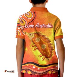 Echidna Aboriginal Polo Shirt KID Australian Animal