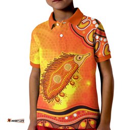 Echidna Aboriginal Polo Shirt KID Australian Animal