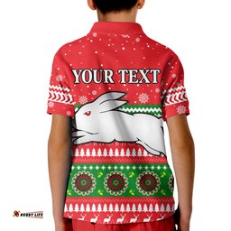 Custom Personalised Rabbitohs Polo Shirt KID South Sydney Christmas